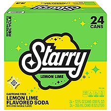 Starry Lemon Lime Flavored Soda, 12 fl oz, 24 count