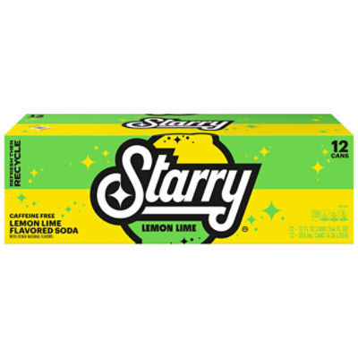 Starry Soda, Lemon Lime, 12 Fl Oz, 12 Count