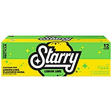 Starry Lemon Lime Flavored Soda, 12 fl oz, 12 count