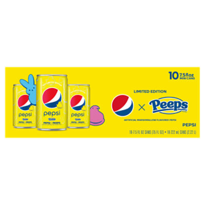 Pepsi Soda Peeps Marshmallow 7.5 Fl Oz 10 Count