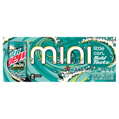 Mtn Dew Baja Blast Mini Soda, 7.5 fl oz, 10 count