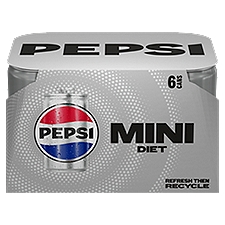 Pepsi Mini Diet Soda Cola 7.5 Fl Oz 6 Count