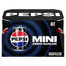 Pepsi Zero Sugar Soda Cola 7.5 Fl Oz 6 Count, Paperboard, 45 Fluid ounce