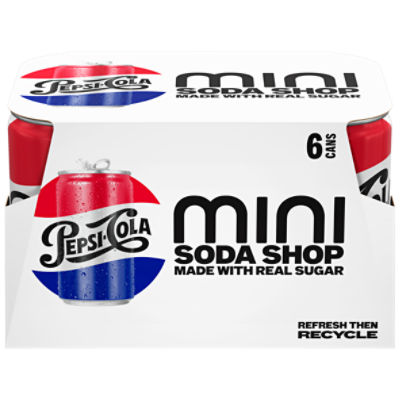 Pepsi Real Sugar Soda Cola 7.5 Fl Oz 6 Count, Paperboard ShopRite