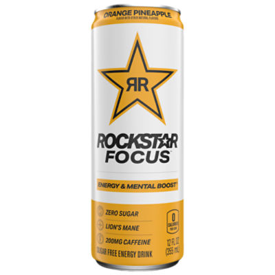 Rockstar Focus Orange Pineapple Sugar Free Energy Drink, 12 fl oz