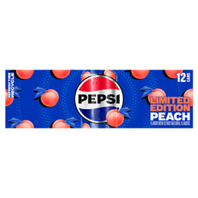 Pepsi Soda Peach 12 Fl Oz, 12 Count