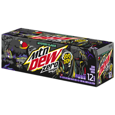 Mtn Dew Zero Sugar Voo Dew Soda, Mystery Flavor 2024, 12 Fl Oz, 12 Count