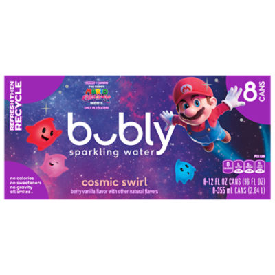 Bubly Sparkling Water Cosmic Swirl 12 Fl Oz, 8 Count