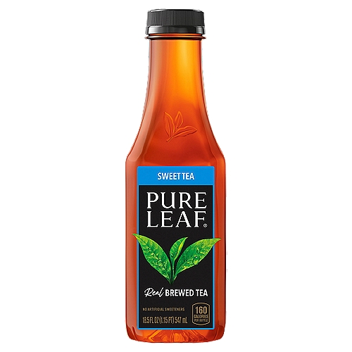 Pure Leaf Sweet Tea Real Brewed Tea, 18.5 fl oz
Congratulations! You just picked real brewed iced tea, which means it's brewed from REAL tea leaves picked at their freshest, never from powder or concentrate (like some other iced teas). Plus, it's sweetened with real sugar, with no added color. So, enjoy the delicious and refreshing taste of tea, brewed for you by Pure Leaf. To learn more about Pure Leaf go to www.pureleaf.com