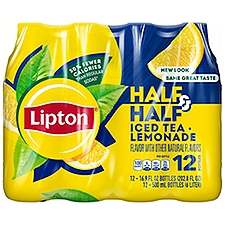 Lipton Half & Half Iced Tea, Lemonade, 16.9 Fl Oz, 12 Count