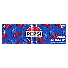Pepsi Wild Cherry Soda, 12 fl oz, 12 count