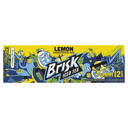 Brisk Lemon Iced Tea, 12 fl oz, 12 count