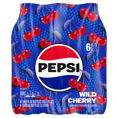 Pepsi Soda Wild Cherry Cola 16.9 Fluid Ounce 6 Count ShopRite