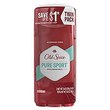 Old Spice High Endurance Pure Sport Deodorant Twin Pack, 3.4 oz, 2 count
