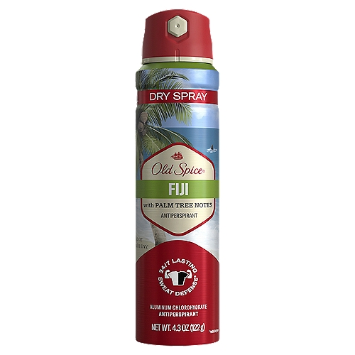 Old Spice Fiji with Palm Tree Notes Antiperspirant Dry Spray, Size XL, 4.3 oz