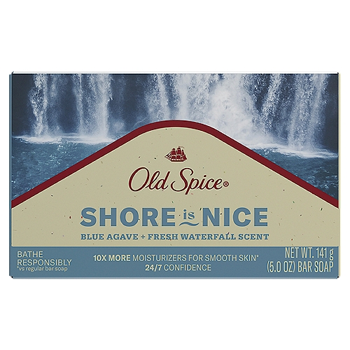 Old Spice Blue Agave + Fresh Waterfall Scent Bar Soap, 5.0 oz
