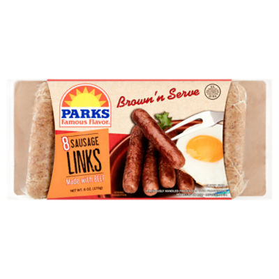 Parks Famous Flavor Brown'n Serve Beef, Sausage Links