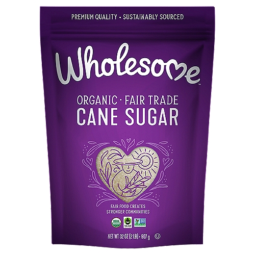 Wholesome Organic Fair Trade Cane Sugar, 32 oz