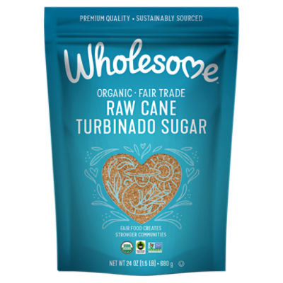 Wholesome Organic Fair Trade Raw Cane Turbinado Sugar, 24 oz