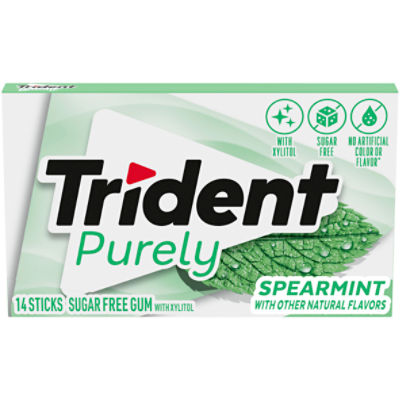 Trident Purely Spearmint Sugar Free Gum, 14 count Price Rite