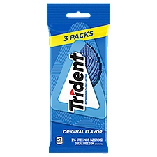Trident Original Flavor Sugar Free Gum, 42 count, 3 Each