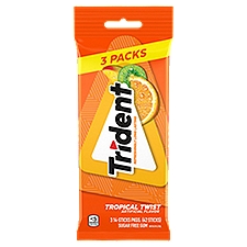 Trident Tropical Twist Sugar Free with Xylitol, Gum, 42 Each