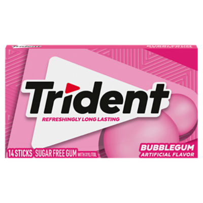Trident Sugar Free Bubblegum with Xylitol, 14 count