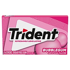 Trident Sugar Free Bubblegum with Xylitol, 14 count