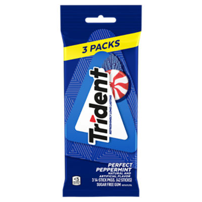 Trident Perfect Peppermint Sugar Free Gum, 42 count