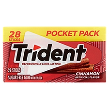 Trident Cinnamon Sugar Free Gum Sticks with Xylitol Pocket Pack, 28 count