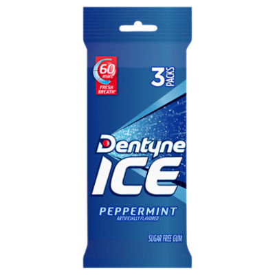 Dentyne Ice Peppermint Sugar Free Gum, 16 count, 3 pack