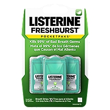 Listerine Pocketpaks Freshburst Breath Strips, 24 count, 3 pack