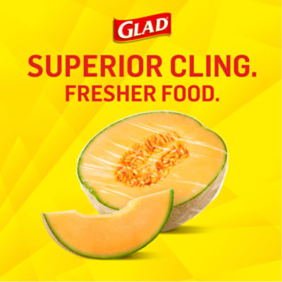 Glad Cling Wrap Clear Plastic Wrap, 200 Sq Ft 