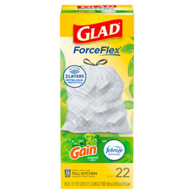 Glad ForceFlex Tall Kitchen Drawstring Trash Bags