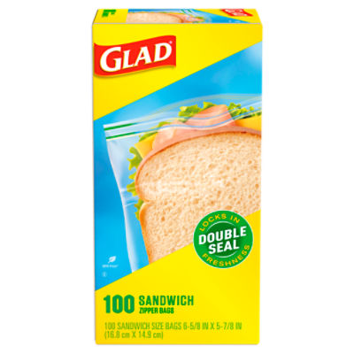 Glad Flex'nSeal Sandwich Zipper Bags, 100 count