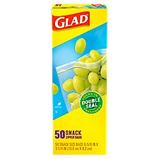 Glad Snack Zipper Bags, 50 count, 50 Each