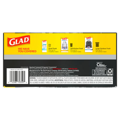 Glad Forceflex Multipurpose Large Trash Drawstring Bags, 25 count
