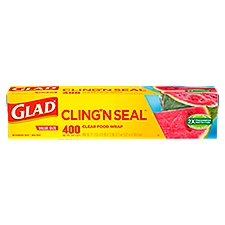 Glad Cling'n Seal 400 sq ft Clear, Food Wrap, 1 Each