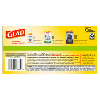 Glad ForceFlex with Gain Original Scent Tall Kitchen Drawstring Bags, 40 count