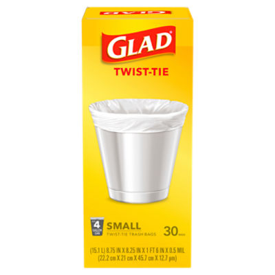 Glad Trash Bags, Quick Tie, Original Scent, Small, 4 Gallon