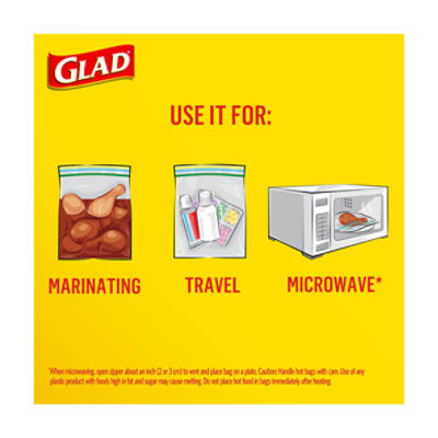 Glad Freezer Quart Zipper Bags, 30 count