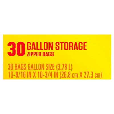 Glad Zipper Food Storage Gallon Bags, 30 Count 