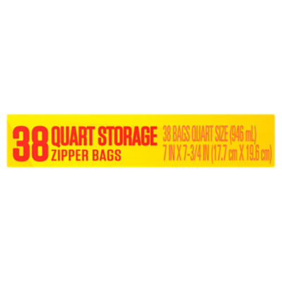 Glad FLEX'N SEAL Food Storage Plastic Bags - Quart - 38 count