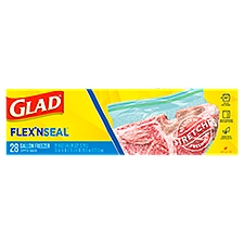 Glad Flex'n Seal Gallon Freezer, Zipper Bags, 28 Each