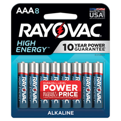 Rayovac High Energy AAA 1.5V Alkaline Batteries, 8 count