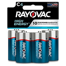 Rayovac High Energy C 1.5V Alkaline, Batteries, 4 Each