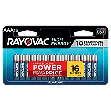 Rayovac High Energy AAA 1.5V Alkaline, Batteries, 16 Each