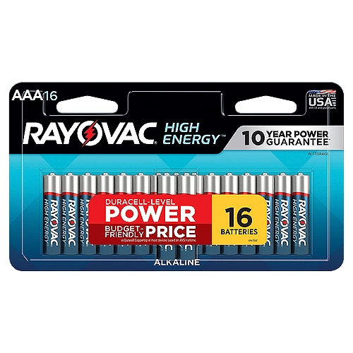 Rayovac High Energy AAA 1.5V Alkaline Batteries, 16 count