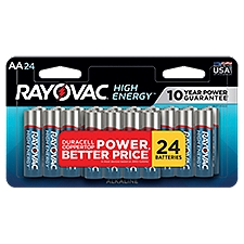 Rayovac High Energy AA 1.5V Alkaline, Batteries, 24 Each