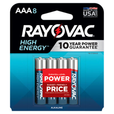 Rayovac High Energy AAA Batteries (8 Pack), Alkaline Triple A Batteries